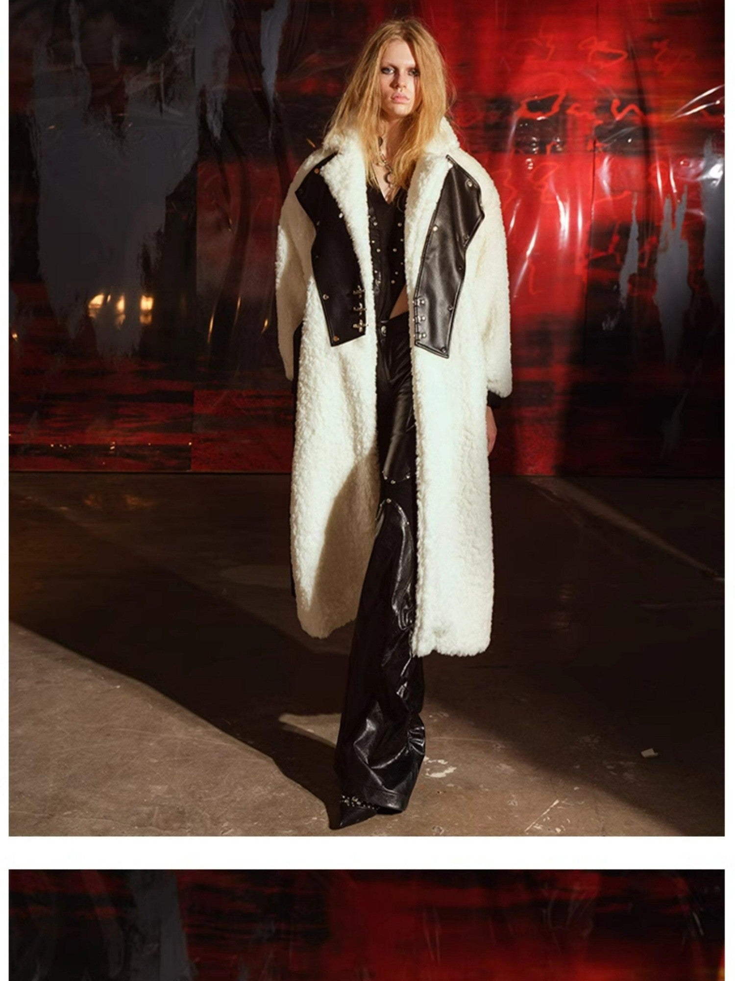 NORTH NODE Fuzzy Pajama Style Blazer Collar Women&