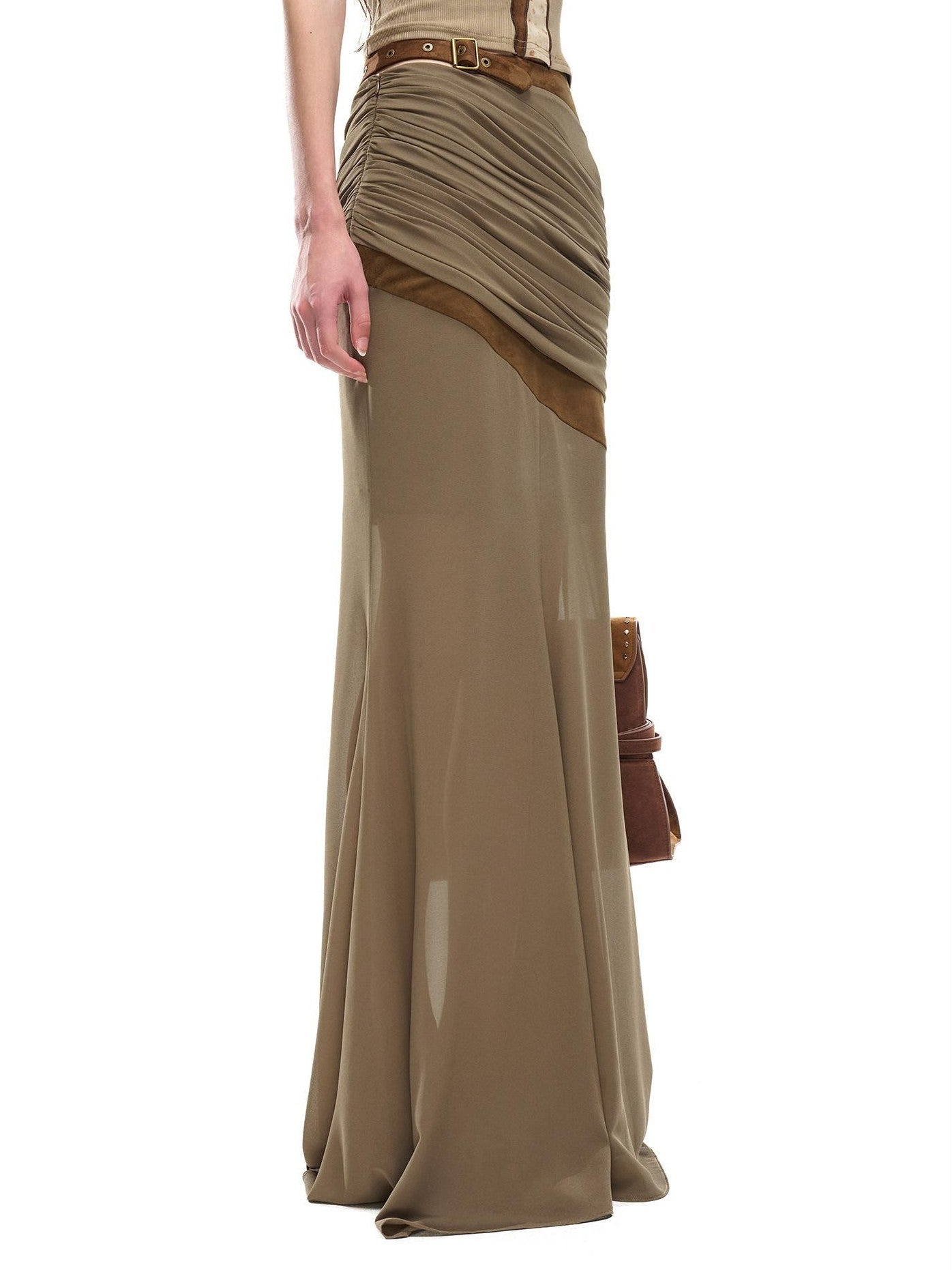 NORTH NODE Garnet Panelled Pleated Mermaid Women&