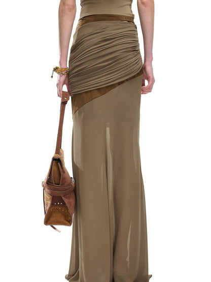 NORTH NODE Garnet Panelled Pleated Mermaid Women&