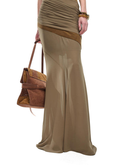NORTH NODE Garnet Panelled Pleated Mermaid Women&