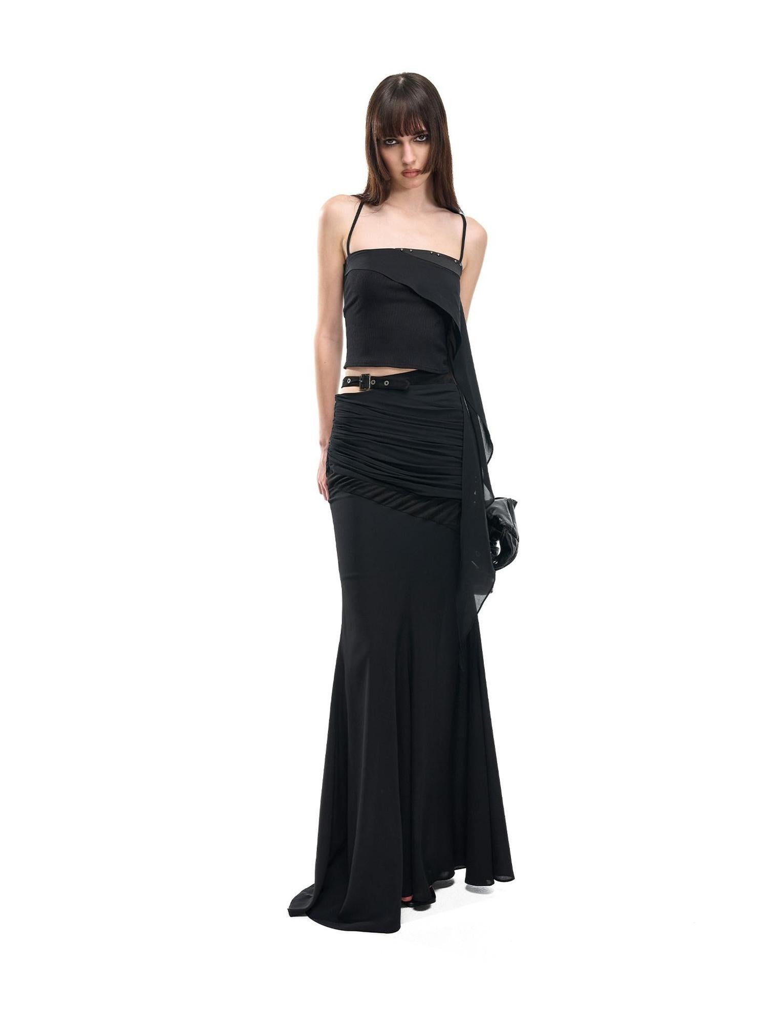 NORTH NODE Garnet Panelled Pleated Mermaid Women&
