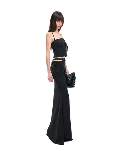 NORTH NODE Garnet Panelled Pleated Mermaid Women&