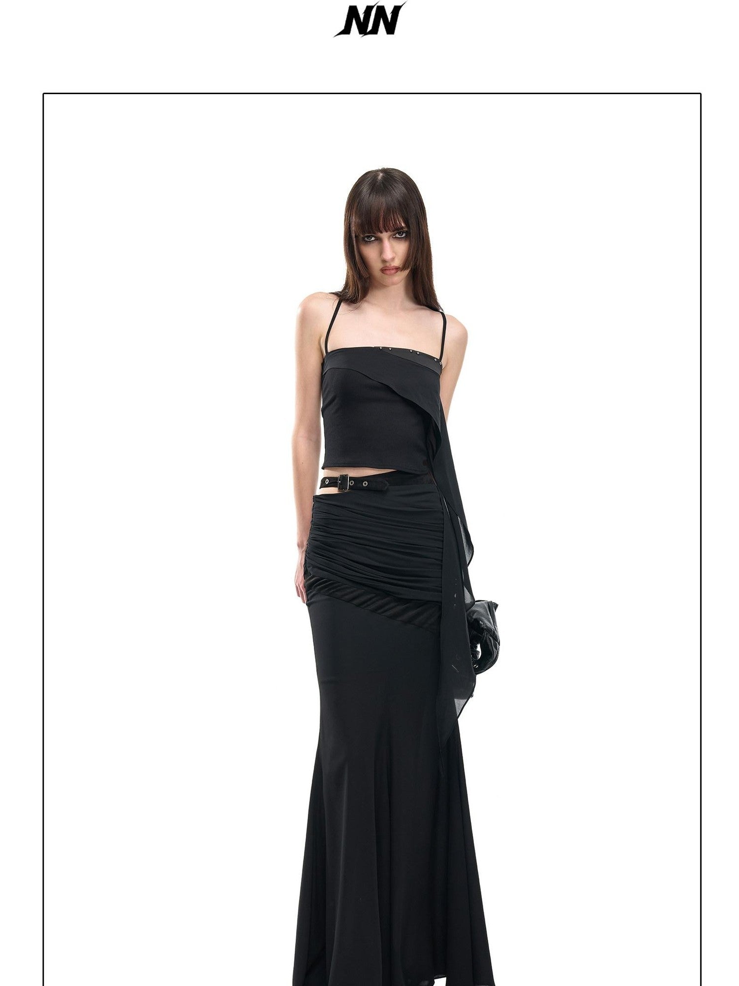 NORTH NODE Garnet Panelled Pleated Mermaid Women&
