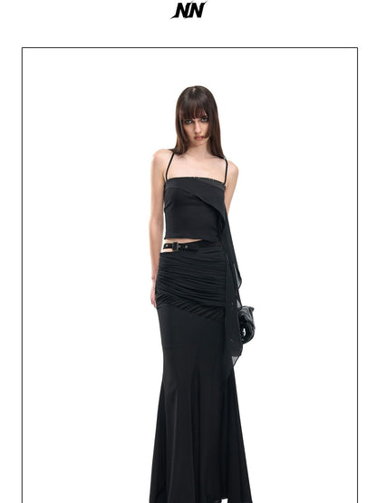 NORTH NODE Garnet Panelled Pleated Mermaid Women&