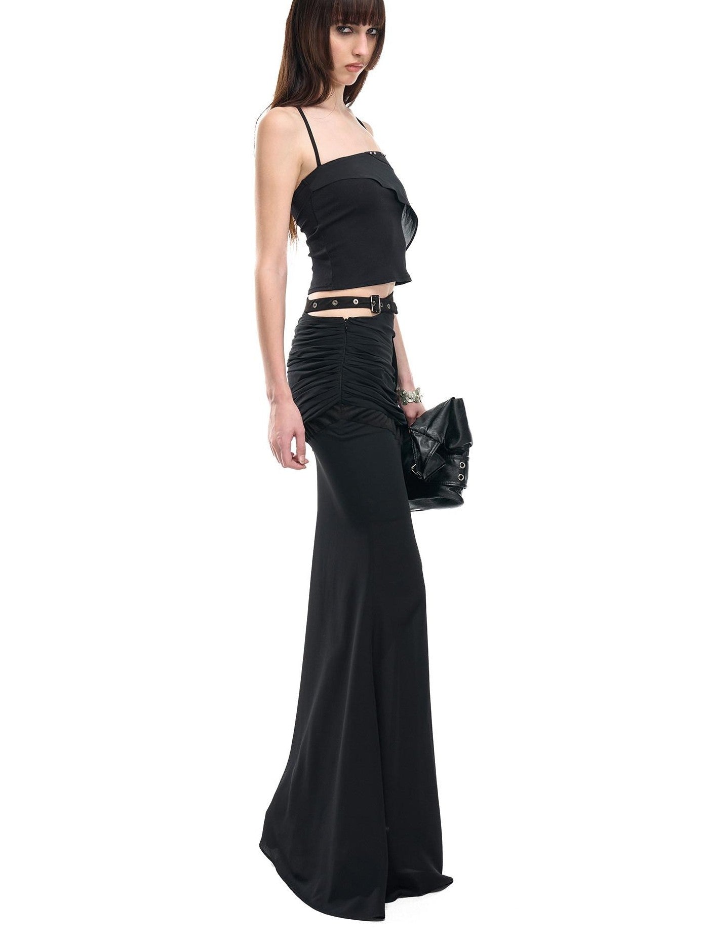 NORTH NODE Garnet Panelled Pleated Mermaid Women&