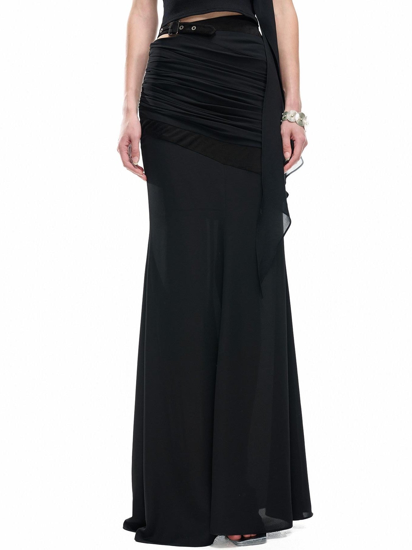 NORTH NODE Garnet Panelled Pleated Mermaid Women&