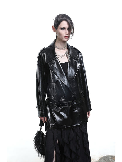 NORTH_NODE_Glossy_Mirror_Fold_Belted_Mid_Length_Women&