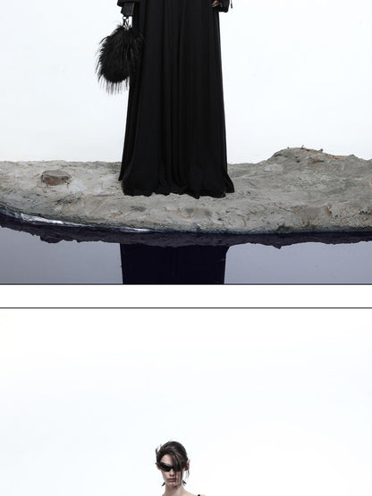 NORTH NODE Gothic Hooded Cinched Waist Long Sleeve Women&
