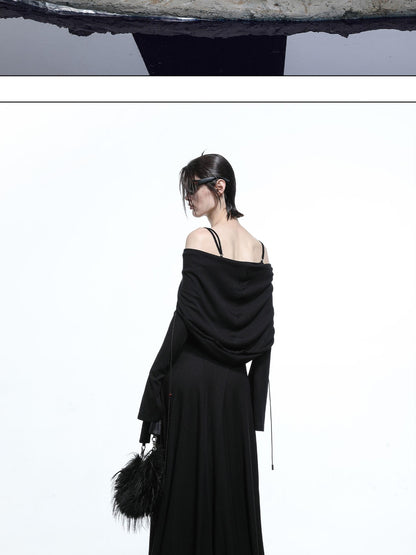 NORTH NODE Gothic Hooded Cinched Waist Long Sleeve Women&