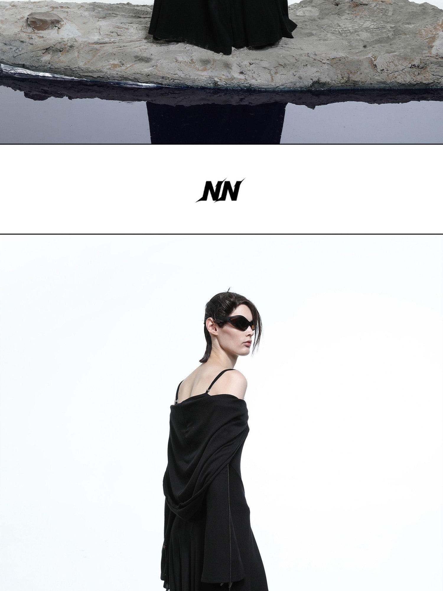 NORTH NODE Gothic Hooded Cinched Waist Long Sleeve Women&