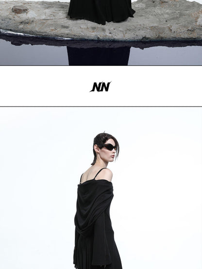 NORTH NODE Gothic Hooded Cinched Waist Long Sleeve Women&