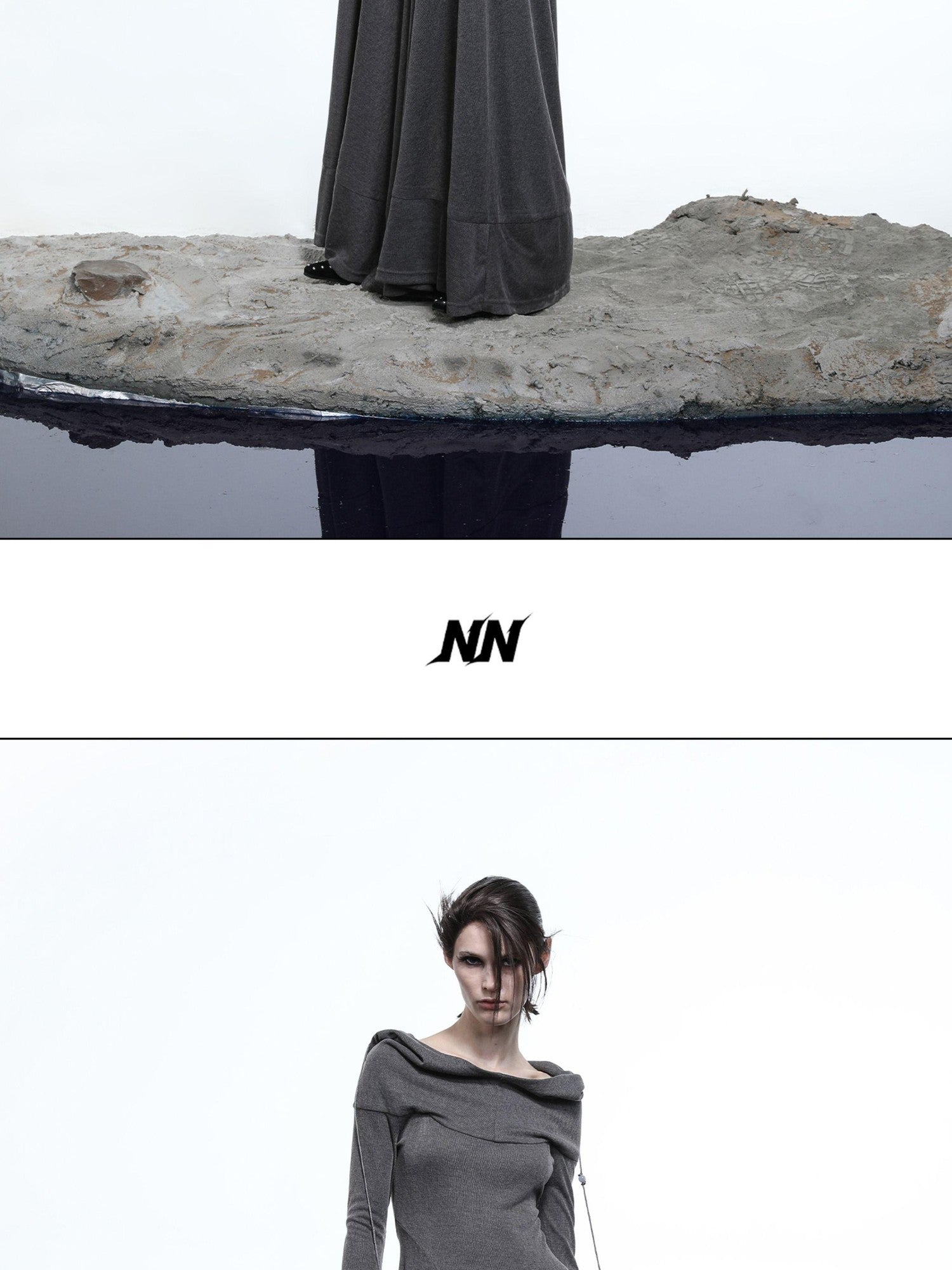 NORTH NODE Gothic Hooded Cinched Waist Long Sleeve Women&