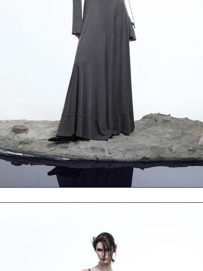NORTH NODE Gothic Hooded Cinched Waist Long Sleeve Women&