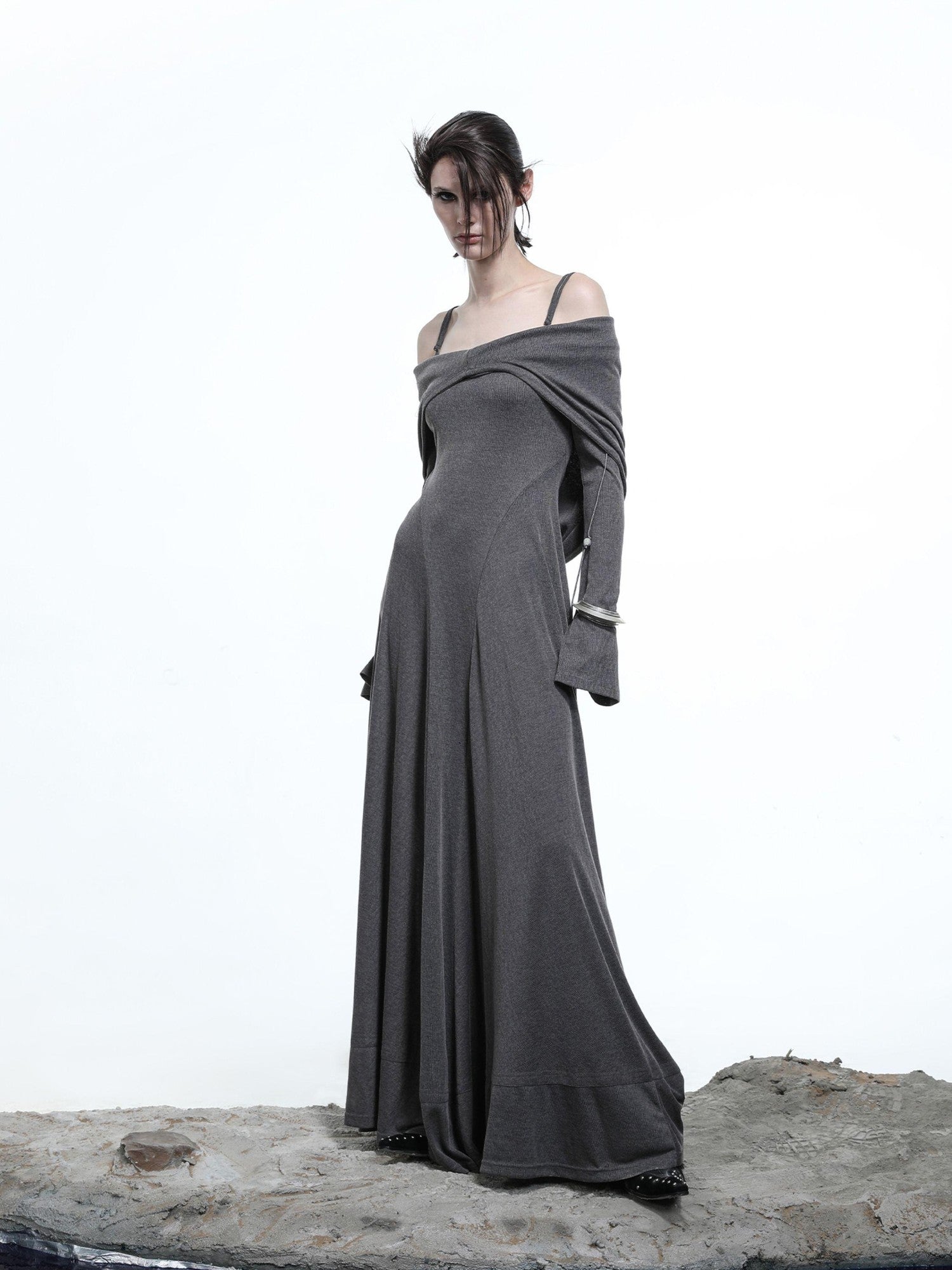 NORTH NODE Gothic Hooded Cinched Waist Long Sleeve Women&