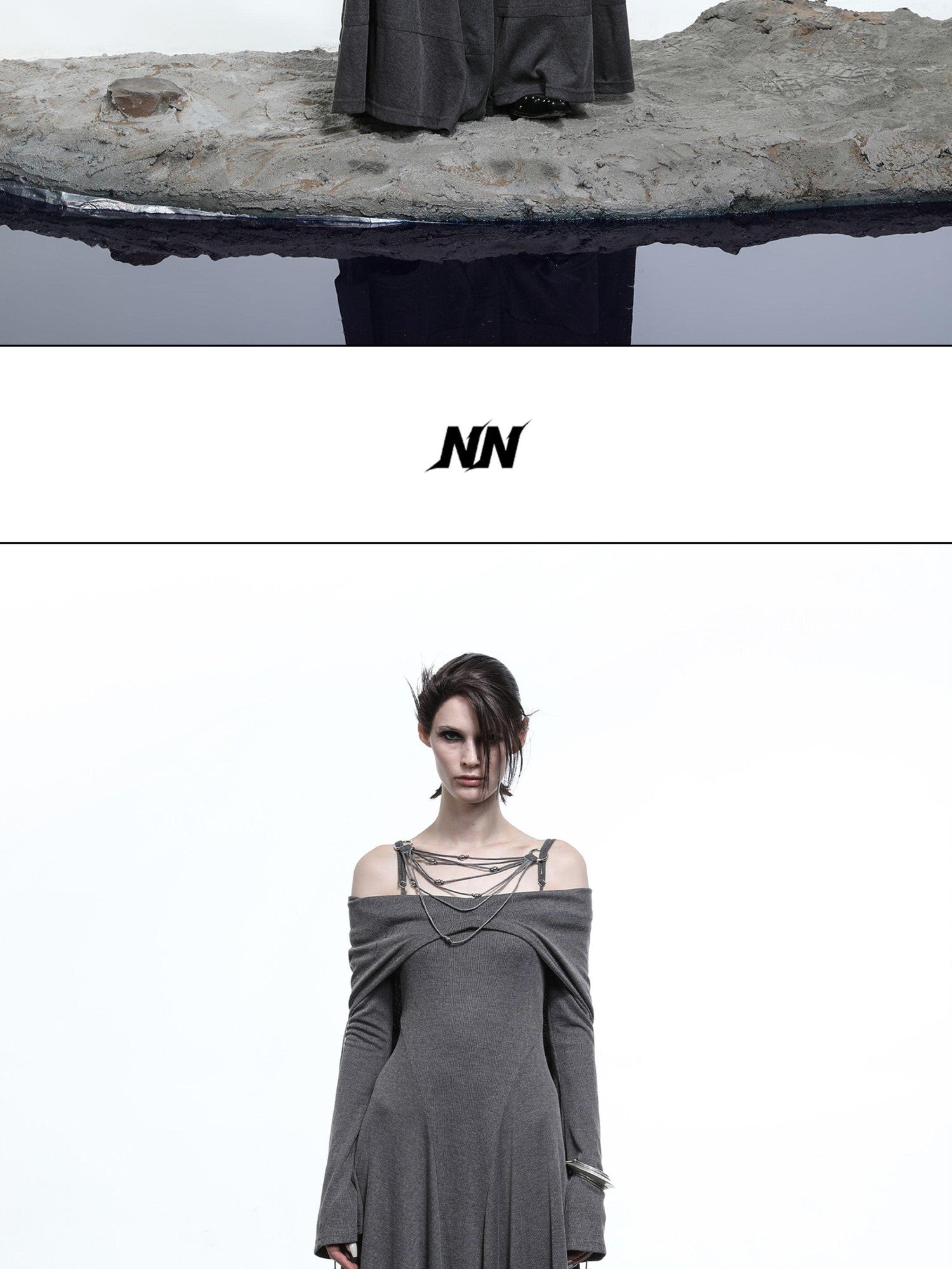 NORTH NODE Gothic Hooded Cinched Waist Long Sleeve Women&
