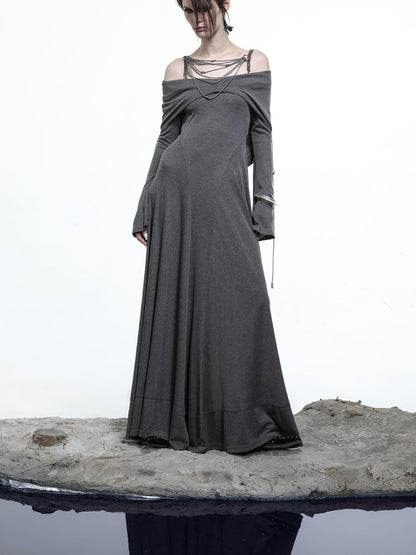 NORTH NODE Gothic Hooded Cinched Waist Long Sleeve Women&