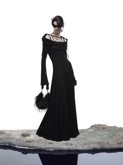 NORTH NODE Gothic Hooded Cinched Waist Long Sleeve Women&