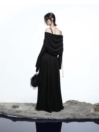 NORTH NODE Gothic Hooded Cinched Waist Long Sleeve Women&
