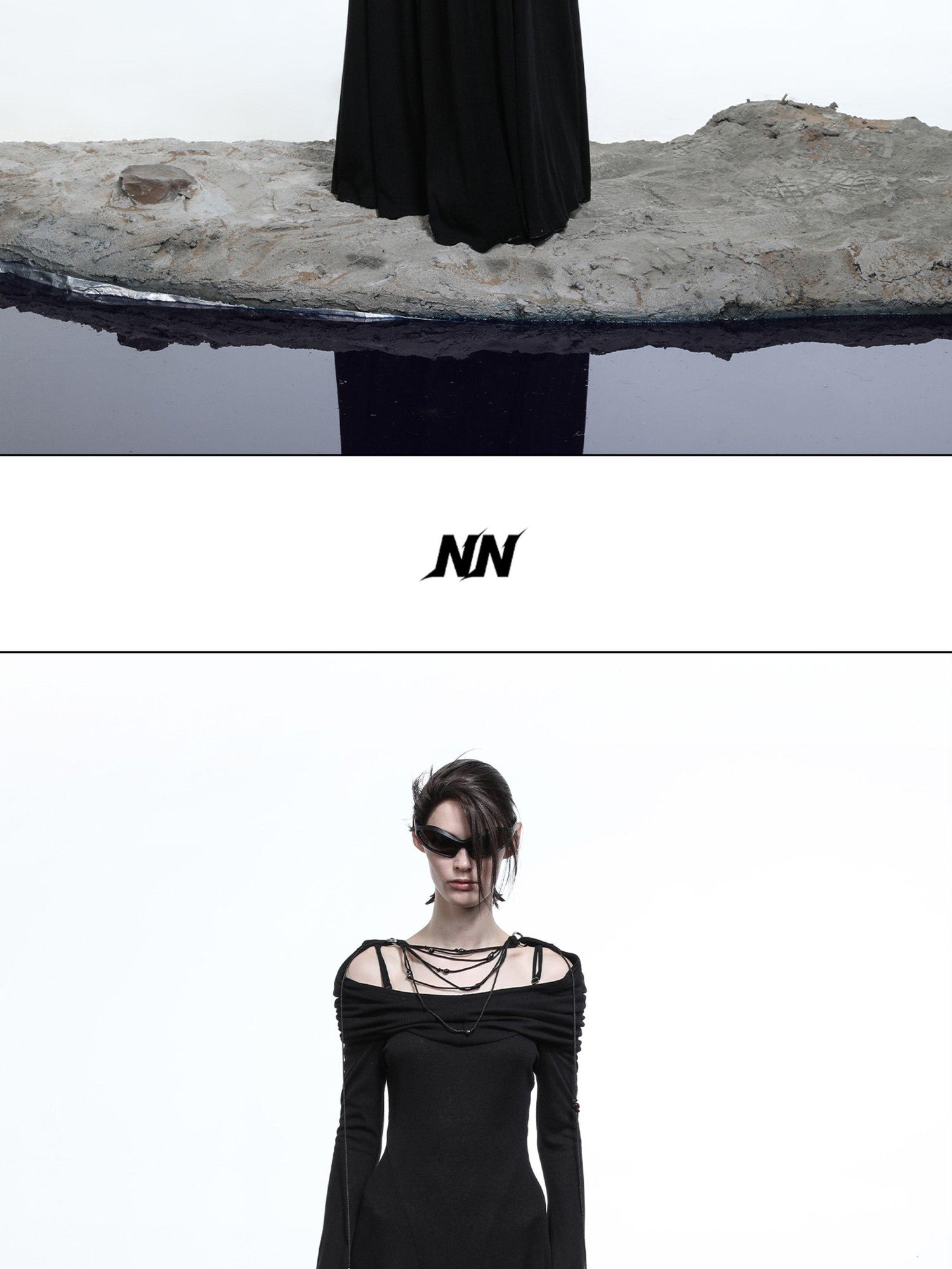 NORTH NODE Gothic Hooded Cinched Waist Long Sleeve Women&