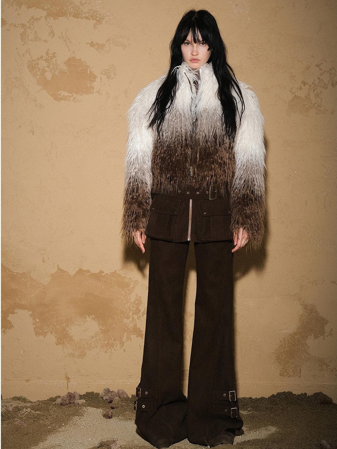 NORTH NODE Gradient Shaggy Plush Textured Women&