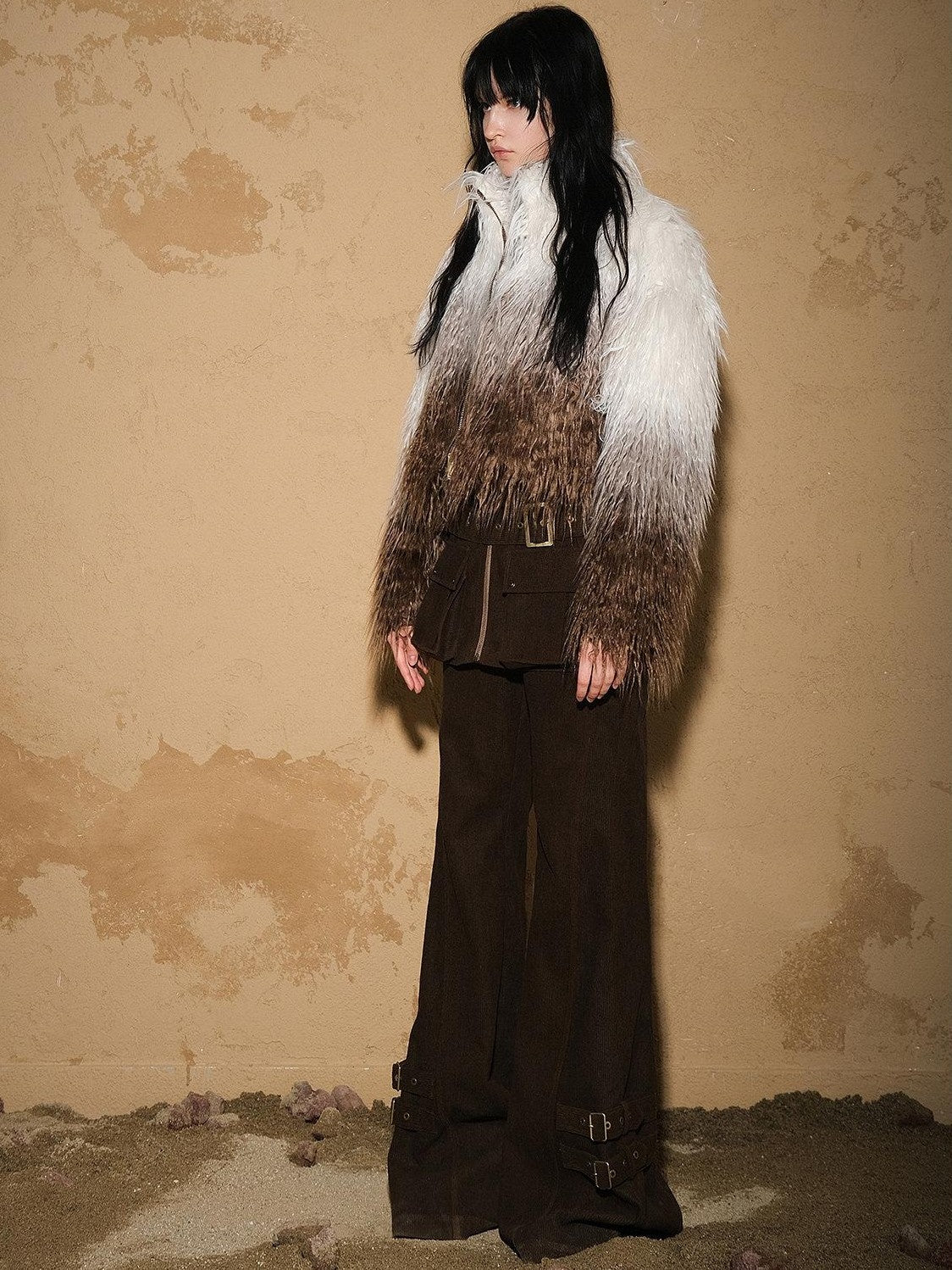 NORTH NODE Gradient Shaggy Plush Textured Women&