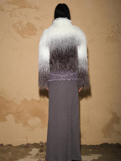 NORTH NODE Gradient Shaggy Plush Textured Women&