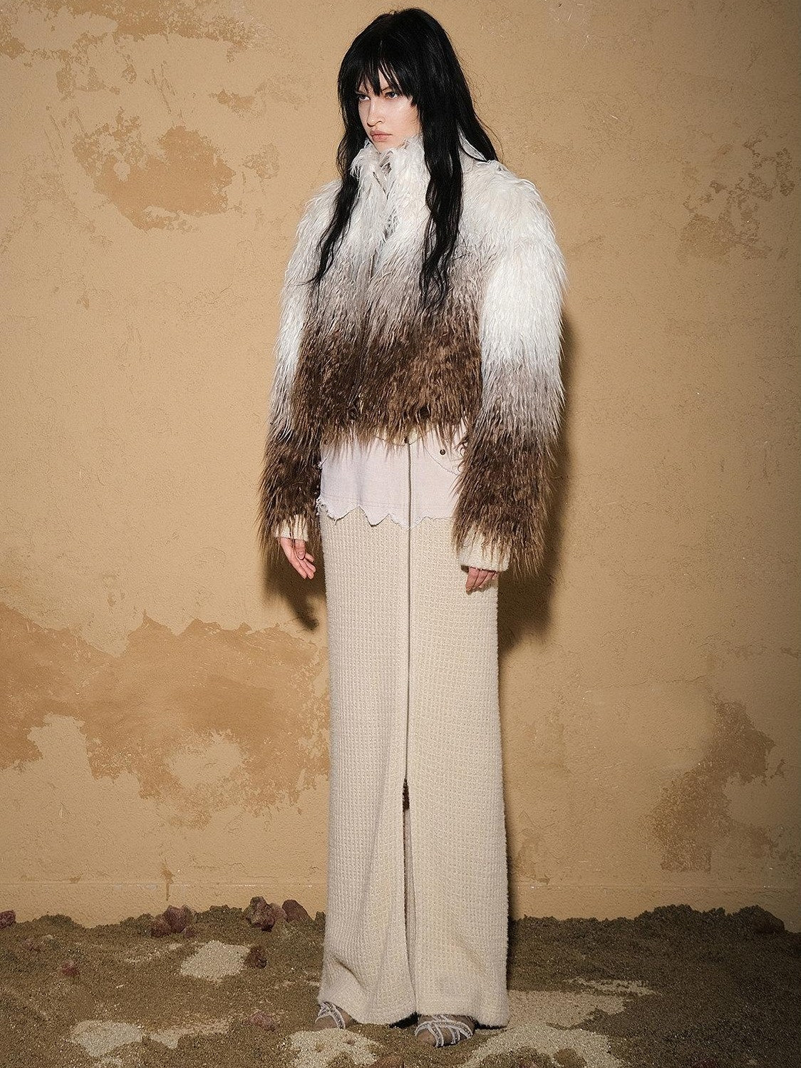 NORTH NODE Gradient Shaggy Plush Textured Women&