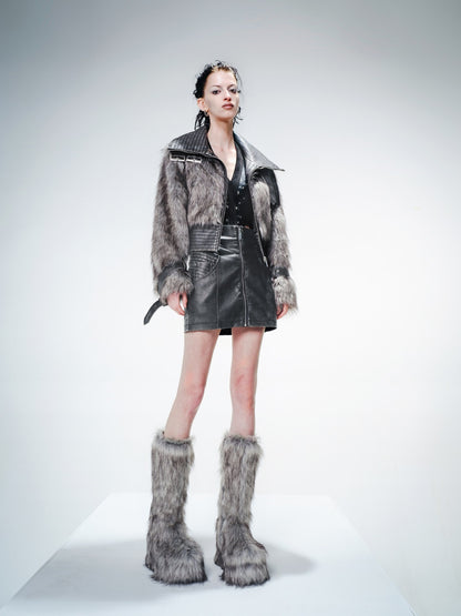 NORTH_NODE_Gray_Washed_Leather_Patchwork_Women&