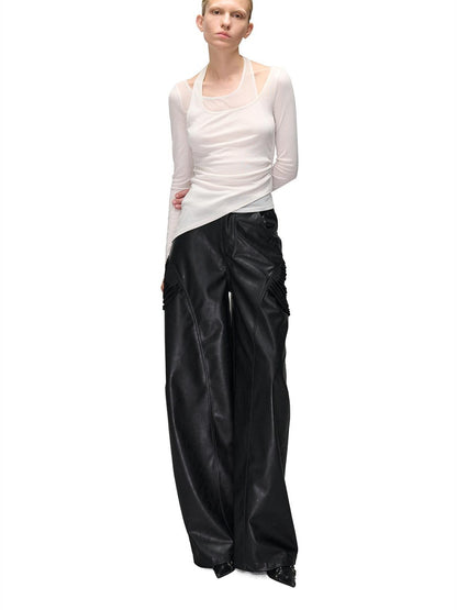 NORTH NODE Halter Patchwork Colorblock Faux Layered Women&