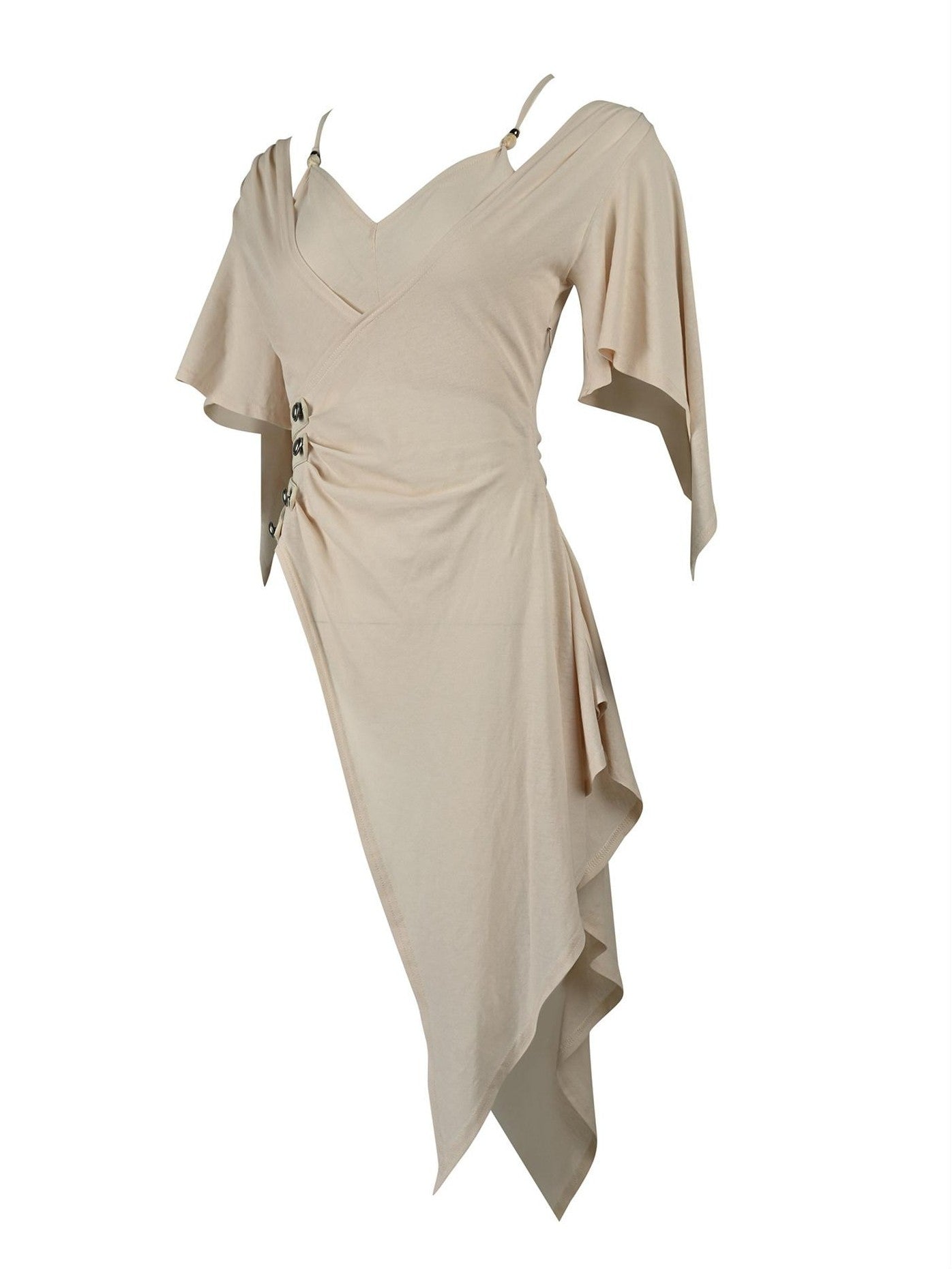 NORTH NODE Halter V-neck Irregular Diagonal Pleated Women&