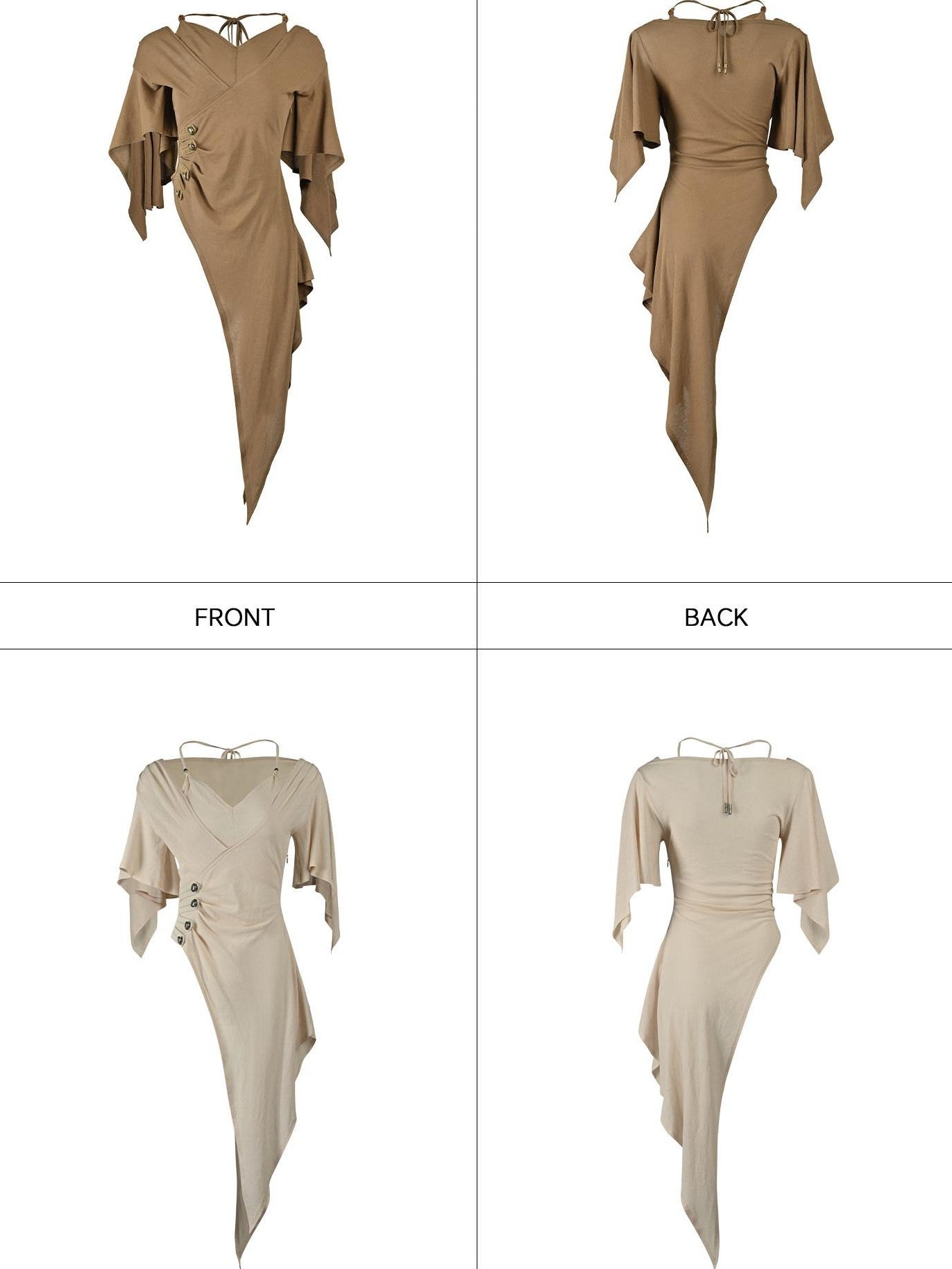 NORTH NODE Halter V-neck Irregular Diagonal Pleated Women&