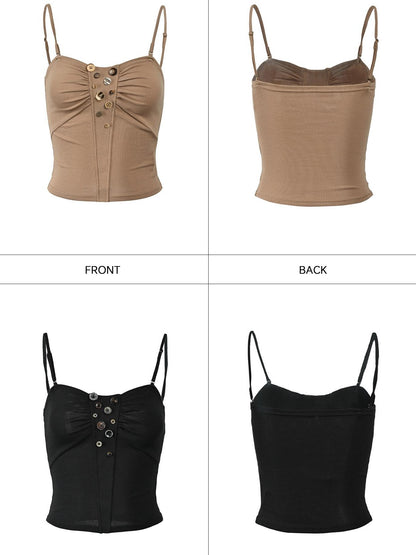 NORTH NODE Handmade Button Pleated Slim High Stretch Women&