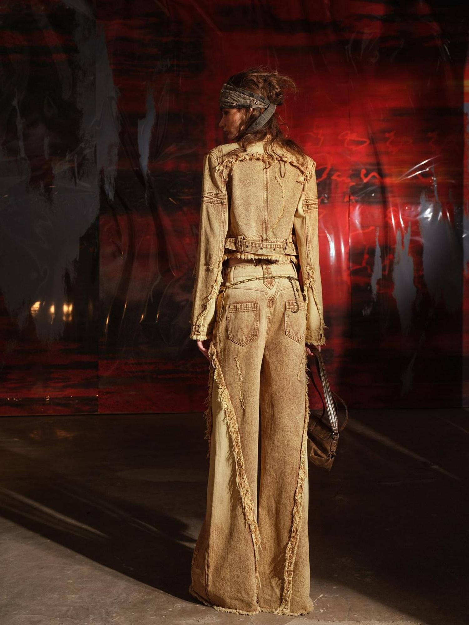 NORTH NODE Heavywork Cropped Jacket Wide Leg Pants Women&