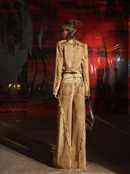 NORTH NODE Heavywork Cropped Jacket Wide Leg Pants Women&