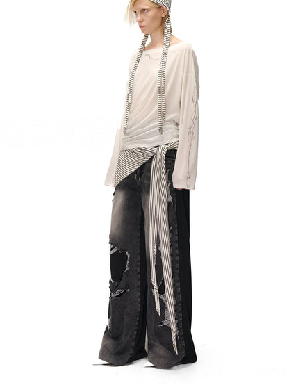 NORTH NODE Henna Totem Patchwork Print Crewneck Women&