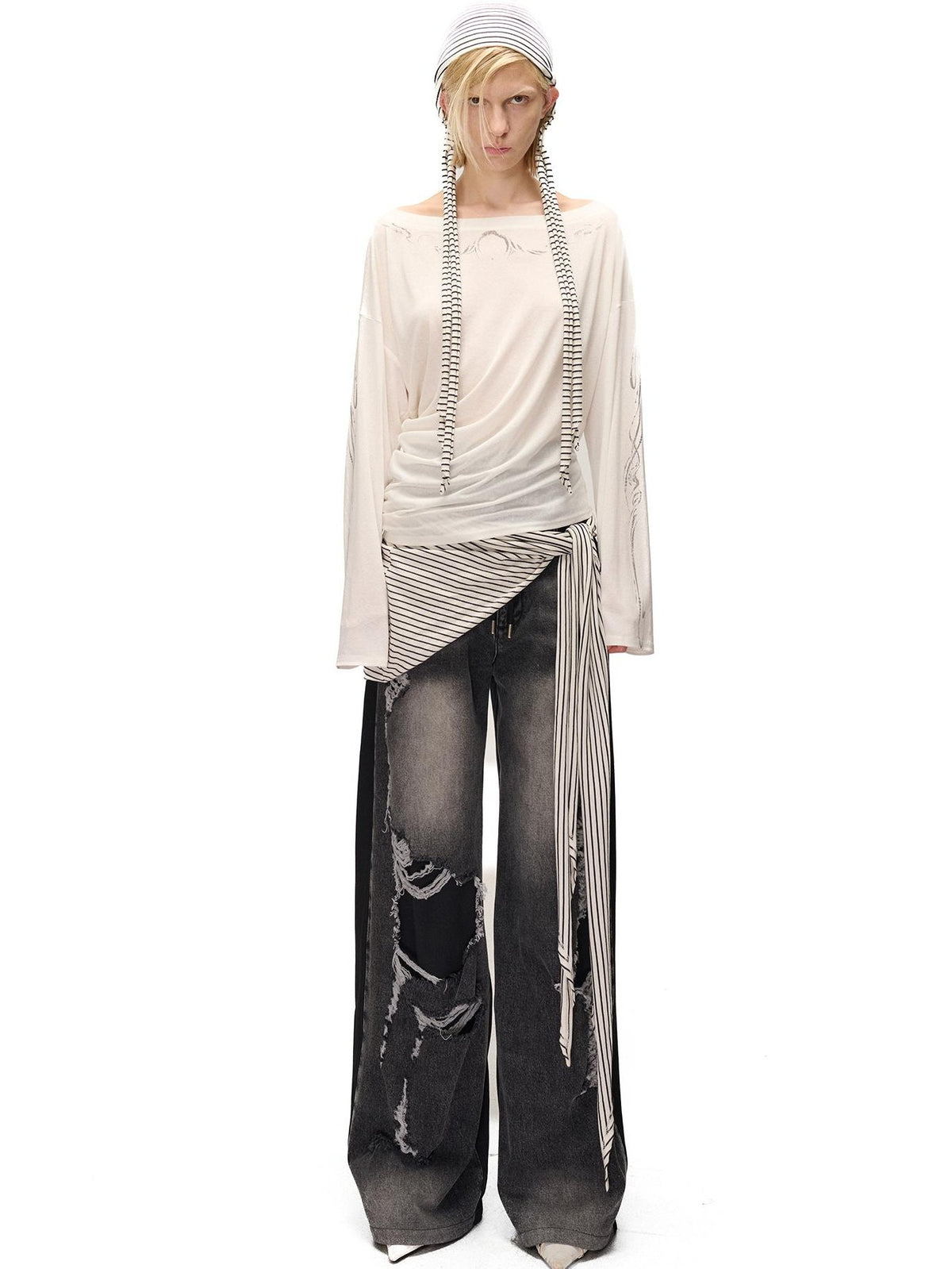 NORTH NODE Henna Totem Patchwork Print Crewneck Women&