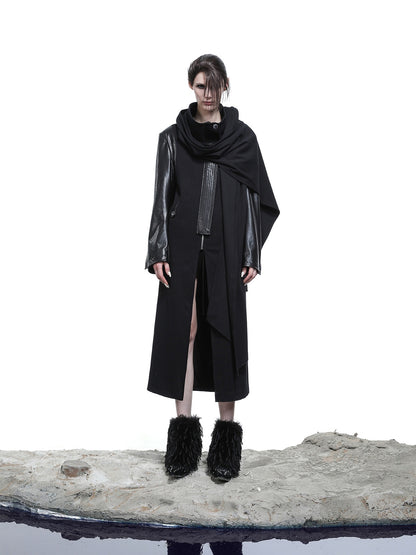 NORTH_NODE_High_Collar_Patchwork_Pu_Texture_Women&