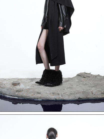 NORTH NODE High Collar Patchwork Pu Texture Women&