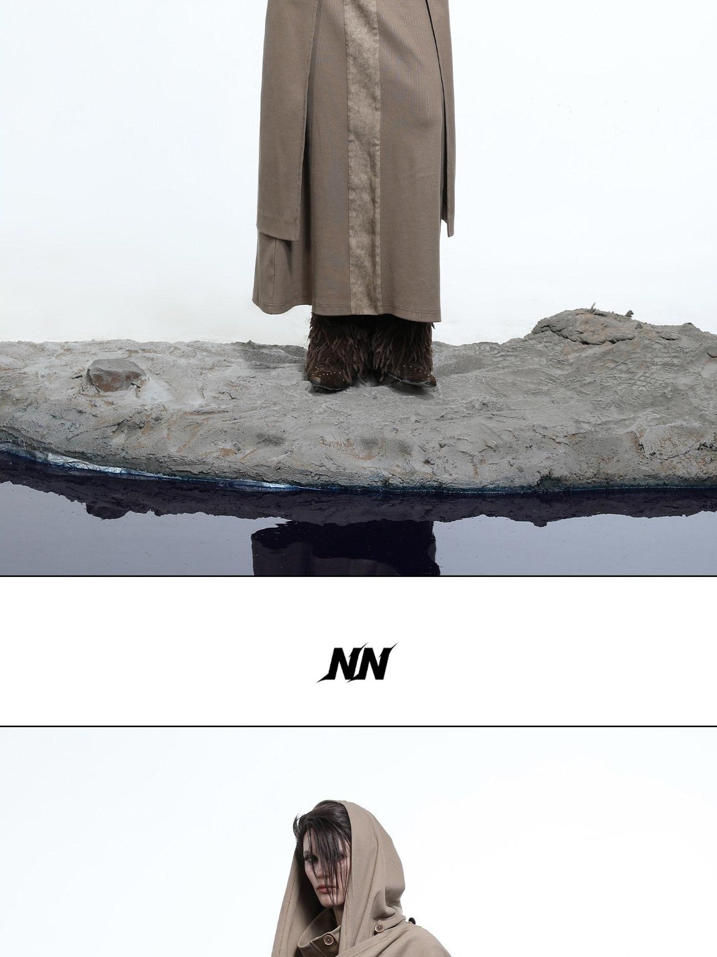 NORTH NODE High Collar Patchwork Pu Texture Women&