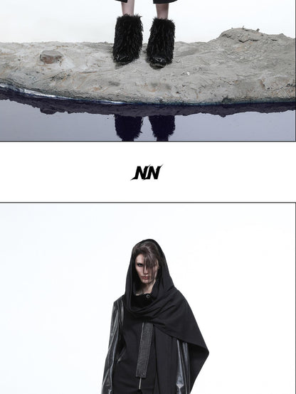 NORTH NODE High Collar Patchwork Pu Texture Women&