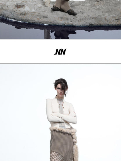 NORTH NODE High Stretch Slim Knit Mesh Panel Women&