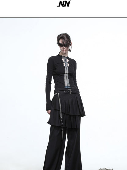 NORTH NODE High Stretch Slim Knit Mesh Panel Women&