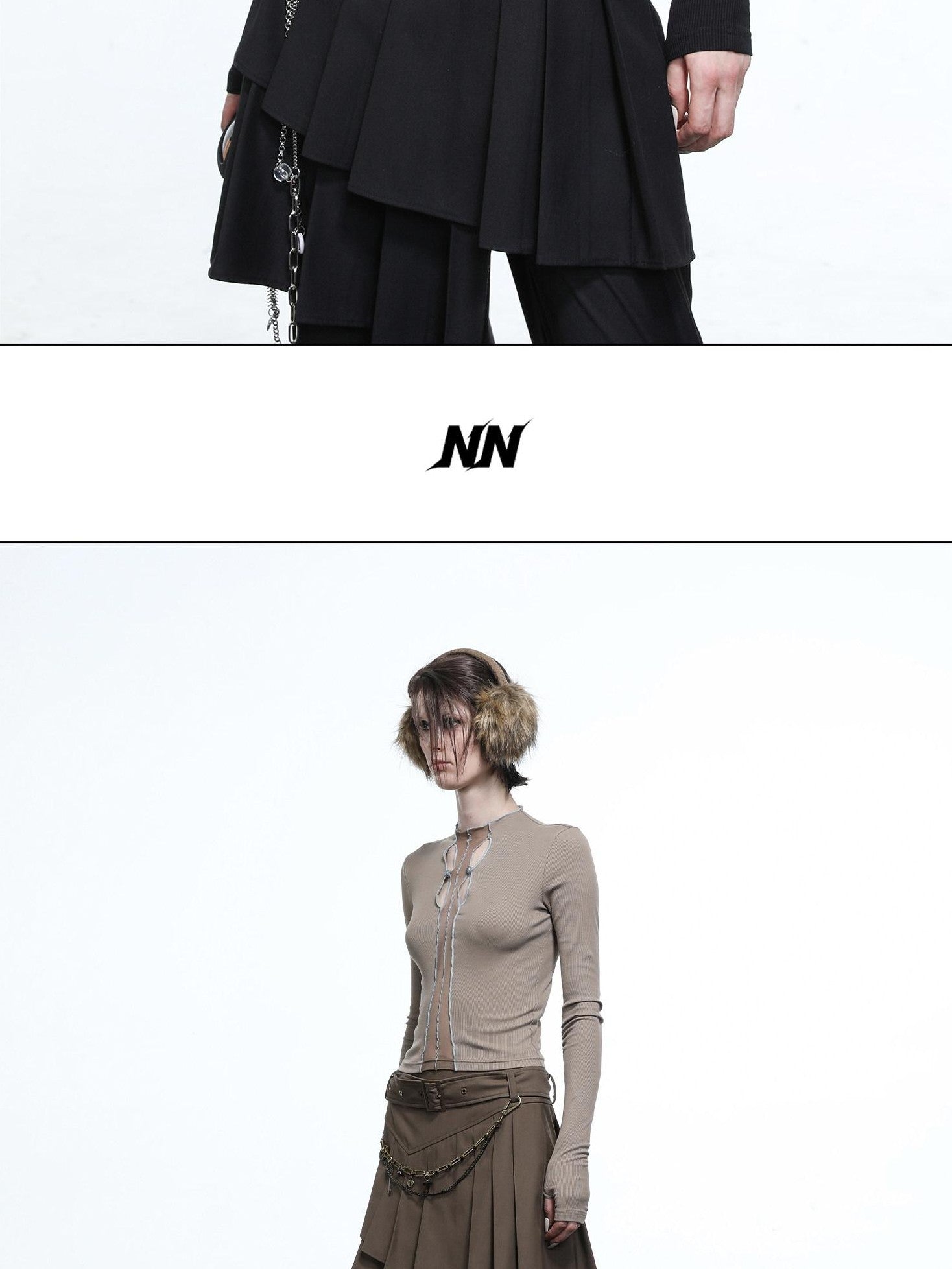 NORTH NODE High Stretch Slim Knit Mesh Panel Women&
