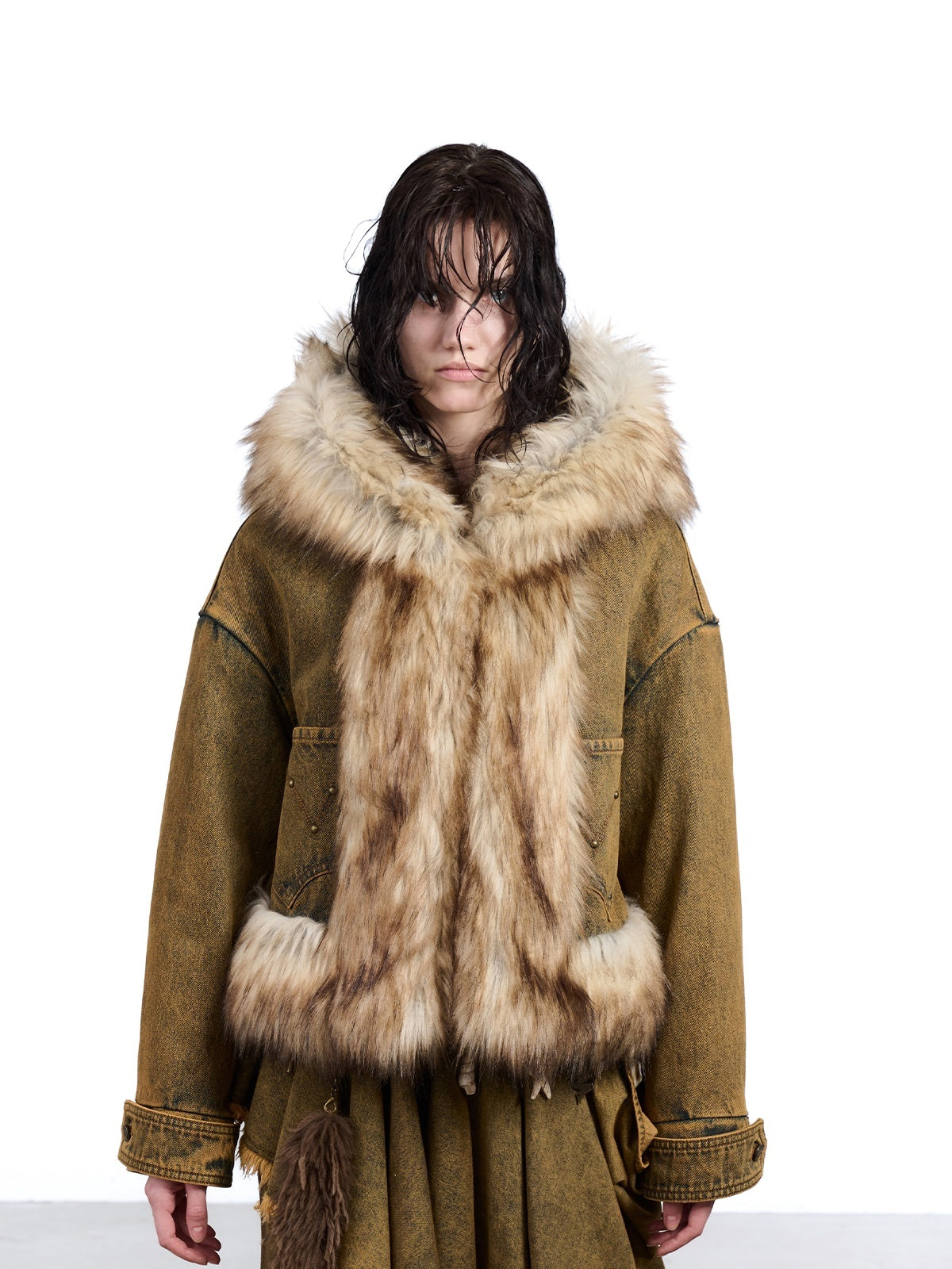 NORTH_NODE_Hooded_Faux_Shearling_Lined_Washed_Denim_Spliced_Women&