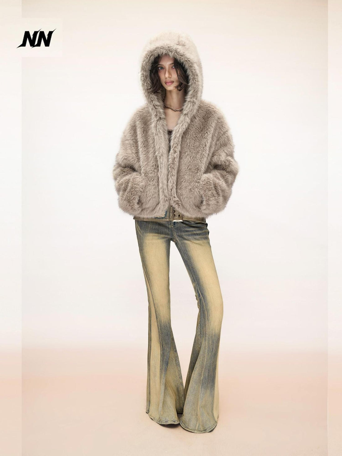 NORTH NODE Hooded Solid Thick Warm Pockets Women&
