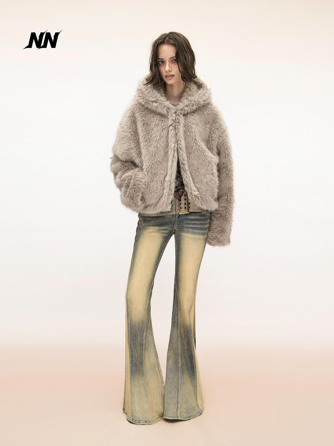 NORTH NODE Hooded Solid Thick Warm Pockets Women&
