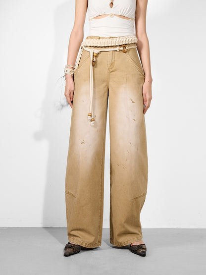 NORTH_NODE_Khaki_Dirty_Wash_Distressed_Curved_Cut_Women&
