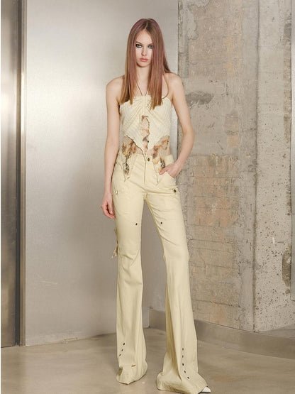 NORTH NODE Lace Burnout Patchwork Open Back Women&