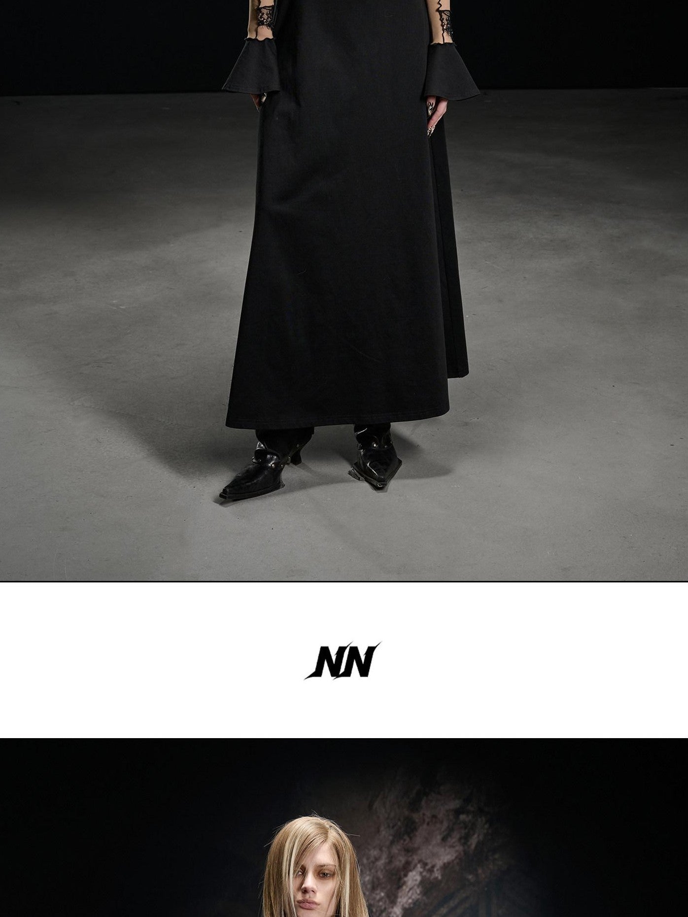 NORTH NODE Lace Mesh Spliced Long Sleeve Fitted Women&