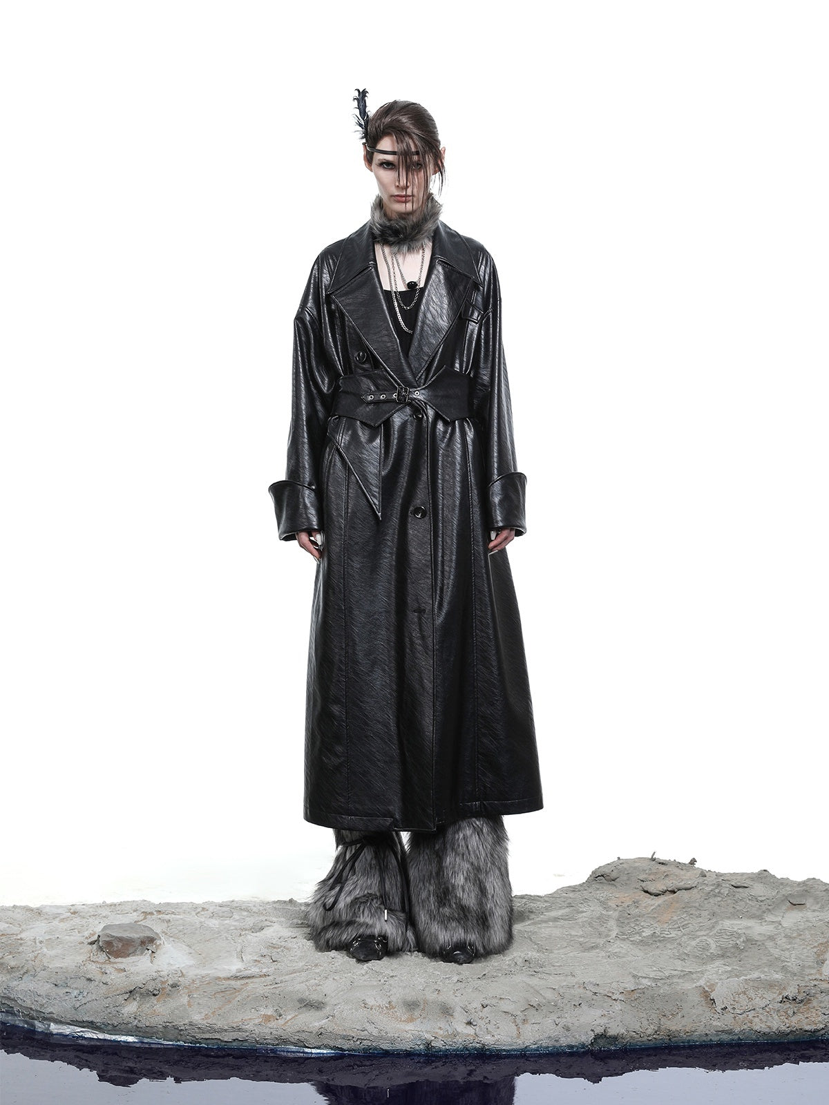 NORTH_NODE_Lacquered_Detachable_Waist_Belt_Pockets_Blazer_Collar_Women&